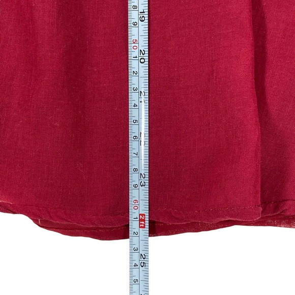 Ann Taylor Size 4 Petites 4P Skirt Women's Linen Lined Maroon Red A-line 24"L - Picture 7 of 12